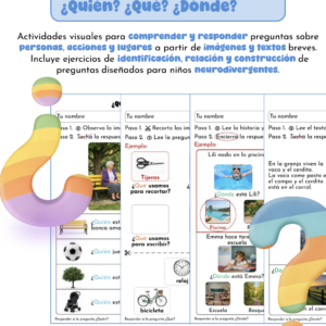 Comprensión de Preguntas: ¿Quién? ¿Qué? ¿Dónde? - Español