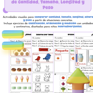 Unidades de Medida: Comparación de Cantidad, Tamaño, Longitud y Peso - Matemáticas